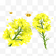 油菜花与蜜蜂手绘风格矢量免抠图