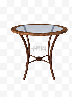C4D立体玻璃透明木桌子