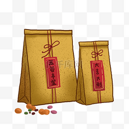 礼盒国风图片_春节礼品袋粮食礼包PNG免抠素材