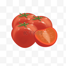 海报背景通用图片_手绘西红柿蔬菜png素材