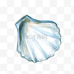 海底装饰品图片_蓝色水彩沙滩贝壳