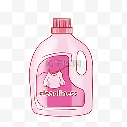 清洁剂矢量图片_粉色瓶子洗衣液