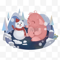 春夏秋冬图图片_二十四节气大雪小雪春节可爱雪人