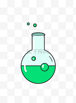绿色药瓶卡通图片_卡通实验玻璃瓶绿色液体气泡药瓶