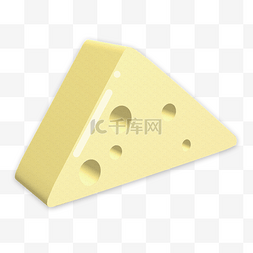 淡黄色图片_Q版卡通食物切块奶酪起司