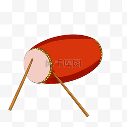 吉林腰鼓图片_手绘红色的腰鼓插画