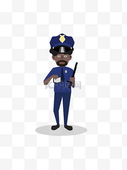 手绘警察人物形象设计素材
