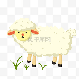 可爱卡通绵羊图片_可爱动物绵羊插画