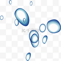 矢量卡通水滴图片_透明矢量蓝白色水滴