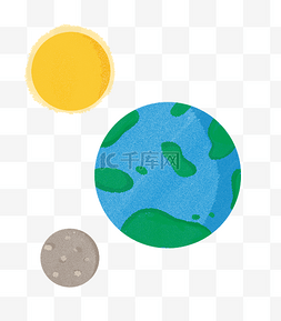 月球太阳地球图片_地球月球太阳星球组合