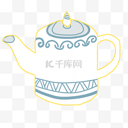 青花瓷茶具图片_ 青花瓷茶壶 