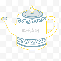 漂亮的茶壶手绘插画青花瓷碗绿植国风中国风茶壶没有搜到合适的元素?