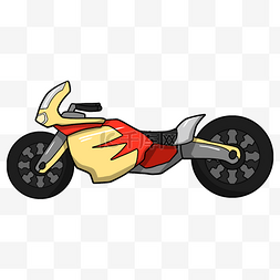 卡通手绘炫酷摩托车插画