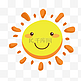 太阳脸手绘暖暖黄色可爱的太阳笑脸