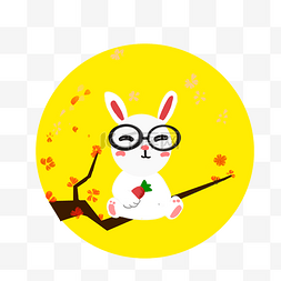 创意兔子插画图片_白色的小兔子插画