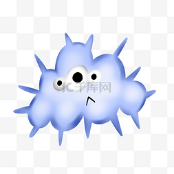 葡萄球菌图片_蓝色细菌装饰插画