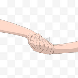 卡通握手图片_粉色的握手姿势插画