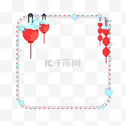 红色的灯笼图片图片_红色的灯笼雪花边框