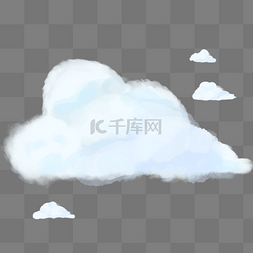 白色云彩素材图片_云朵白云点缀清淡白色