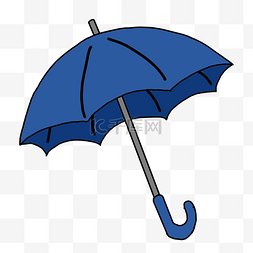 手撑图片_蓝色卡通雨伞素材免费下载