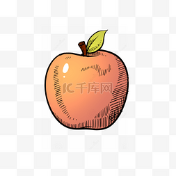 水果类装饰图案橙苹果