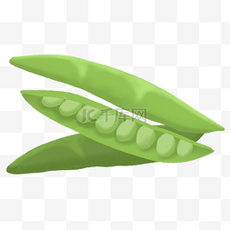 蔬菜种子卡通图片_卡通豆荚蔬菜插图
