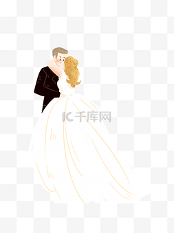 新郎新娘设计图片_手绘拥抱新郎新娘设计