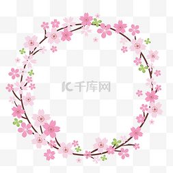 电脑绘图图片_剪纸文化的樱花花环
