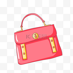 红色的手提包图片_红色的手提包手绘插画