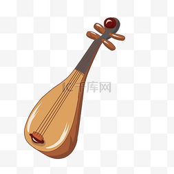 手绘中国乐器图片_卡通手绘中国风琵琶插画