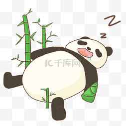 卡通熊猫插画图片_世界睡眠日熊猫插画