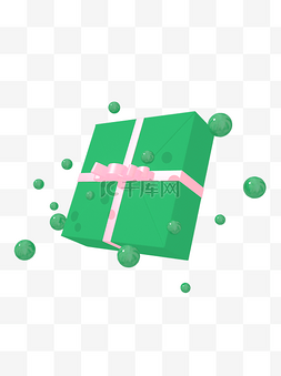 粉色电商装饰图片_电商装饰浅绿色礼盒C4D可商用元素