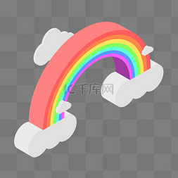阳光山谷图片_一条手绘的立体化彩虹