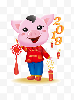 卡通形象猪图片_新年可爱猪立体IP卡通形象喜庆插