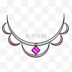 紫色金属项链