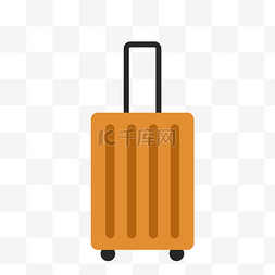 简约手绘橙色的行李箱插画海报免