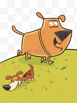 动物狗狗的可爱图片_散步的胖狗狗