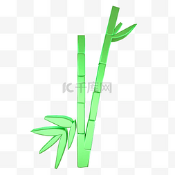 平面海报配图图片_C4D绿色立体竹子