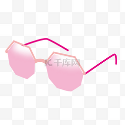 七边形粉色太阳眼镜