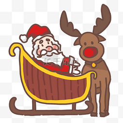咖啡色在图片_坐在雪橇车上的圣诞老人之圣诞节