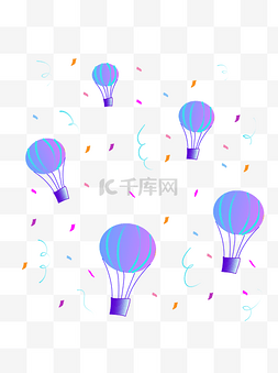 热气球漂浮物图片_混合热气球漂浮元素
