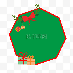 边框绿色底纹图片_手绘圣诞节边框插画