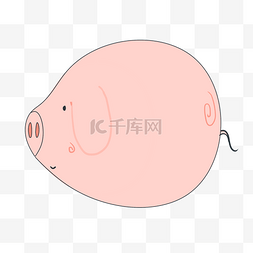 可爱手绘小猪照片框标签