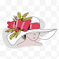 卡通手绘的女人戴帽子矢量素材