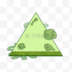 三角形边框装饰图片_卡通绿色边框插图