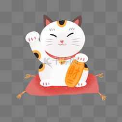 日系动物手绘图片_手绘可爱日系招财猫