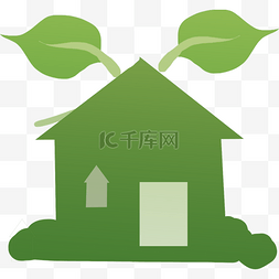 绿色房子矢量图