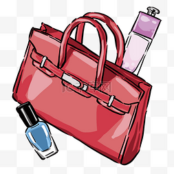 包包化妆品图片_红色女士包包 
