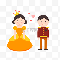 矢量童话故事图片_童话故事公主与王子手绘矢量图