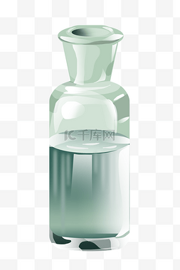 开水玻璃瓶子插画